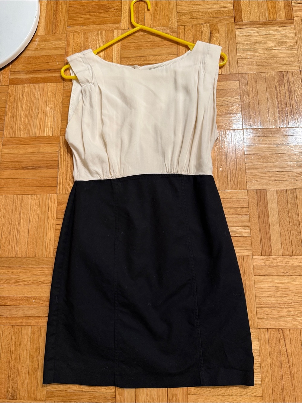 French Connection Two-Tone Mini Dress in Cream and Black